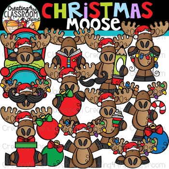 Vijfde Ineenstorting Besnoeiing Christmas Moose Clipart {Christmas Clipart} by Creating4 the Classroom  Clipart
