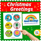 Christmas Morning Greeting Choices Signs for Classroom Dec