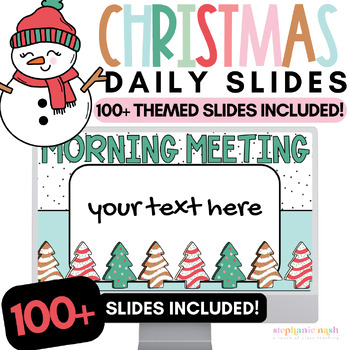Preview of Christmas Morning Slides Editable| December Morning Slides Editable * NEW