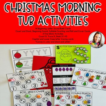 Preview of Christmas Morning Tub Activities for PreK/K