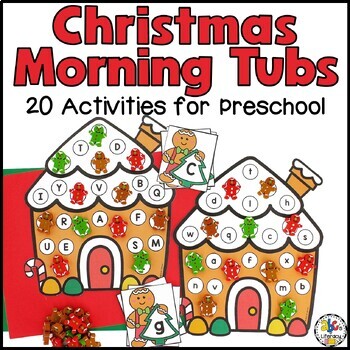 Preview of Christmas Morning Tubs for Preschool/PreK | December Preschool/PreK Morning Work