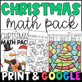 Christmas Math Worksheets - December Math Practice with GOOGLE Slides