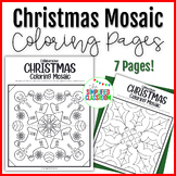 Christmas Mosaic Coloring Collaborative Worksheets