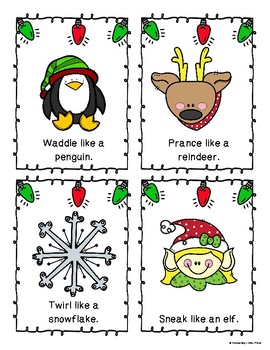 Christmas Movement Cards by Enchanting Little Minds | TpT