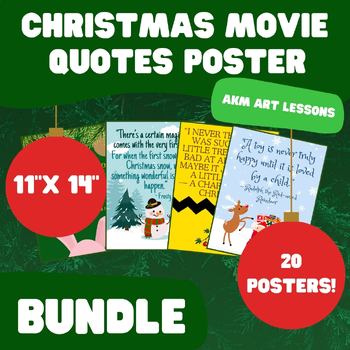 Preview of Christmas Movie Quote Poster Bundle - December Bulletin Board - 11" x 14"