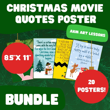 Preview of Christmas Movie Quote Poster Bundle - December Bulletin Board - 8.5" x 11"