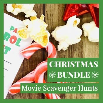 Preview of Christmas Movie Printable Scavenger Hunt Activities Bundle