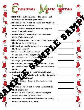 Christmas Movie Trivia Game Printable - No Prep! (Great for Holiday ...