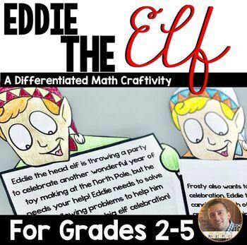 Preview of Elf Christmas Math Craft | Math Craftivity for Multi-Step Word Problem