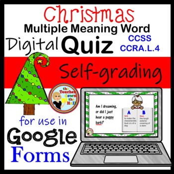 Preview of Christmas Multiple Meaning Words Google Forms Quiz