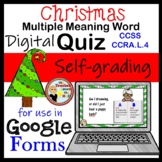 Christmas Multiple Meaning Words Google Forms Quiz