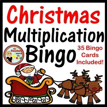Preview of Christmas Multiplication Bingo Facts thru 6 Game w/ 35 Bingo Cards!