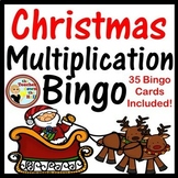 Christmas Multiplication Bingo Facts thru 6 Game w/ 35 Bin