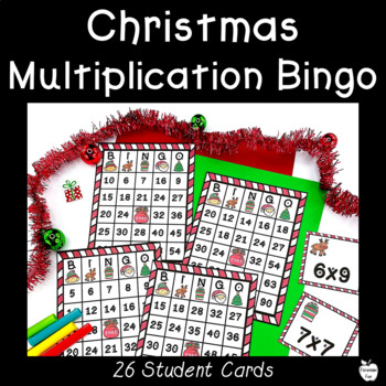 Preview of Christmas Multiplication Bingo - Math Bingo - Christmas Math Games & Activities