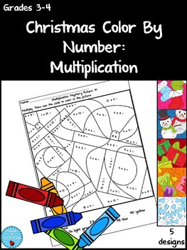 Christmas Multiplication Color By Number by Forever In Third Grade