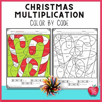 Preview of Christmas Multiplication Color by Code