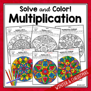 Preview of Christmas Multiplication Color by Code