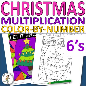 Christmas Multiplication Color by Number by Catch-Up Learning | TPT