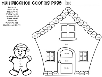 Christmas Multiplication Coloring Sheets by Beckie L | TpT