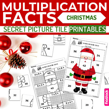 Preview of Christmas Multiplication Facts Secret Picture Tile Printables