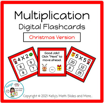 Preview of Christmas Multiplication Flash Card Game - Digital