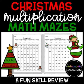 Christmas Multiplication Math Mazes by Education Connection | TpT