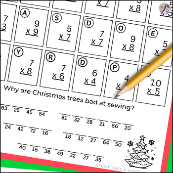 Christmas Multiplication Riddles Worksheets | Holiday Math Facts ...