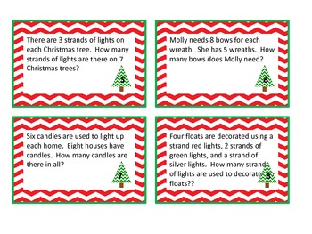 Christmas Multiplication Word Problems Qr Codes By Coaching In Math K 5