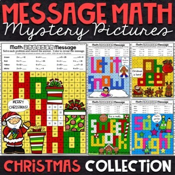 Preview of Christmas Multiplication and Division | Christmas Math Color by Number