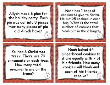 Christmas Multiplication And Division Word Problems (3rd Grade) 