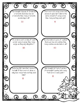 Christmas Multiplication and Division Word Problems by Savannah Taylor