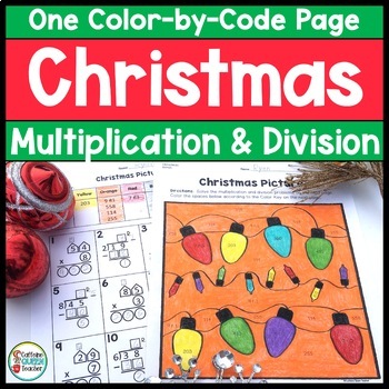 Preview of Christmas Multiplication and Long Division Color By Number Pages