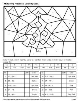 Christmas: Multiplying Fractions - Coloring Worksheets | Color by Code