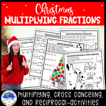 Preview of Christmas Multiplying Fractions | Cross Canceling | Reciprocals | Activities