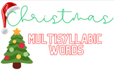 Christmas Multisyllabic Words Flashcards Grades 2-5