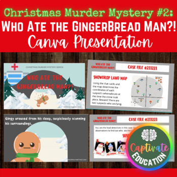 Preview of Christmas Murder Mystery #2: Who Ate the Gingerbread Man?! - Canva Presentation