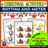 Christmas Music Activities - Rhythm and Time Signature Worksheets