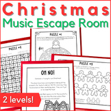 Christmas Music Activity - Printable Music Escape Room Gam