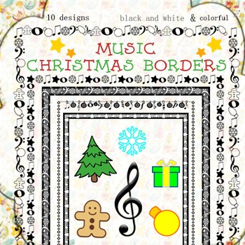 Preview of Christmas Music Borders Clipart