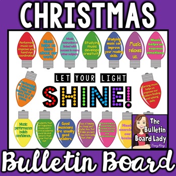 Preview of Christmas Music Bulletin Board Let Your Light Shine