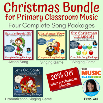 Preview of Christmas Music Bundle | PreK-Gr3 | No Prep |Song Games & Action Song