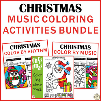Preview of Christmas Music Coloring Activities Saving Bundle
