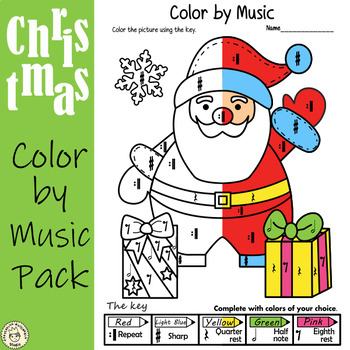 Preview of Christmas Music Coloring Pages Pack | Color by Notes Rests Symbols Dynamics