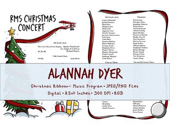 Preview of Christmas Music Concert Program, Agenda, Choir, Edible, Ready to Print, Unique