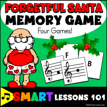 Preview of Forgetful Santa Note Reading Game: Christmas Music Game: Treble Clef Activity