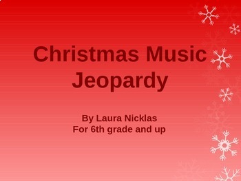 Preview of Christmas Music Jeopardy Game - Great for Parties!
