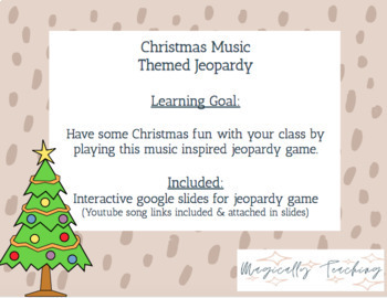 Preview of Christmas Music Jeopardy