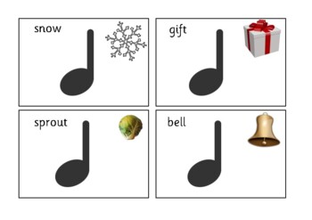 Preview of Christmas Music Rhythm Cards