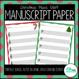 Christmas Music Staff Manuscript Paper