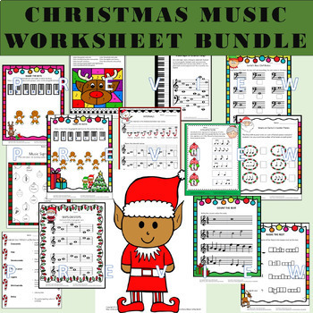 Preview of Christmas Music Worksheet Bundle